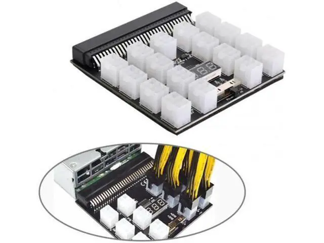 Alt view image 4 of 7 - 1200W Server PSU Power Supply Breakout Board Adapter with 17 Ports ATX 6 Pin for DPS-800GB 1200FB 1200QB