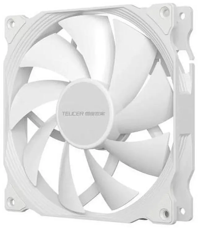 Alt view image 5 of 7 - 12cm PWM Silent Case Fan White, Intelligent Temperature Control, 12025, 14cm Model Available WHITE- 4-pin small connector /12cm