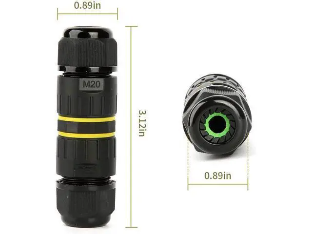 Alt view image 5 of 6 - BONAEVER 5 Packs IP68 Waterproof Junction Box Outdoor External Sleeve Coupler M20 Cable Connector Ø5-12mm Wire Range (AC 400V 24A)UL for Outdoor2 Way 4 Pin