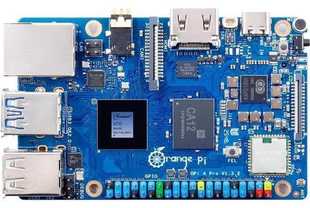 Main image of Orange Pi 4 Pro 4GB/6GB/8GB/12GB LPDDR5 Allwinner A733 8-Core Single Board Computer with 3 Tops NPU, WiFi 6/Bluetooth 5.4,Development Board with eMMC Socket Run Ubuntu/Debian/Android (4GB)