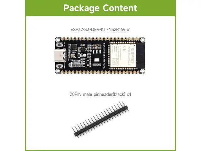 Alt view image 2 of 5 - Waveshare ESP32-S3 Microcontroller, 2.4GHz Wi-Fi Development Board, 240MHz Dual Core Processor, ESP32-S3-WROOM Module,32MB Flash and 16MB PSRAM