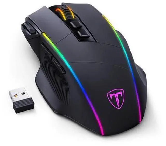 Main image of Wireless Gaming Mouse,Tri-Mode 2.4G/USB-C/Bluetoothy, Up to 10000DPI,Chroma RGB Backlit,Ergonomic with 8 Programmable Buttons,Rechargeable Computer Mouse for Laptop,PC,Mac