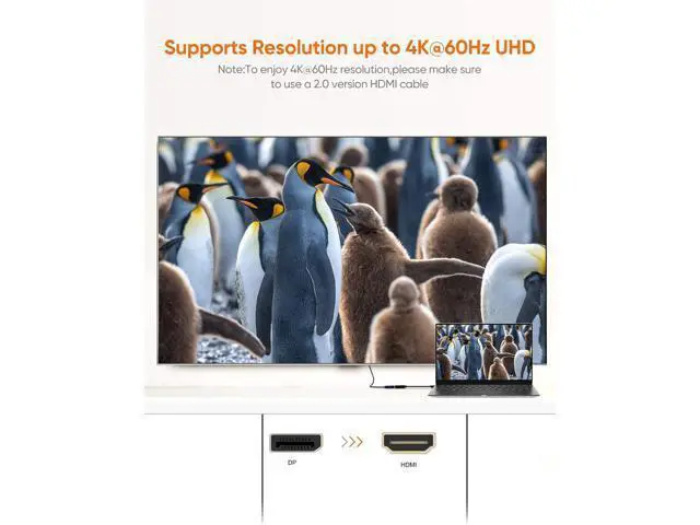 Alt view image 6 of 7 - Active DP to HDMI 4K 60Hz, DisplayPort to HDMI Adapter Support UHD 4K @60Hz Audio/Video, Eyefinity Multi-Screen Compatible, Black