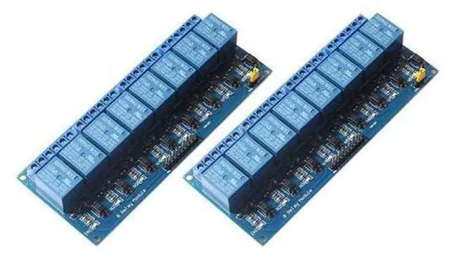 Main image of DEVMO 8 Channel DC 5V Relay Module Board, (2PACK) Electrical Equipments 8-Ch Optocoupler Compatible with PIC AVR DSP ARM MCU PLC Smart Home Control Switch