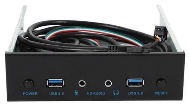 Alt view image 3 of 5 - Usb 3.0 2 Port Optical Drive Front Panel Expansion Adapter Usb 3.0 Hub +Hd Audio+Power Switch Button