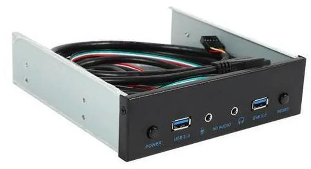 Alt view image 4 of 5 - Usb 3.0 2 Port Optical Drive Front Panel Expansion Adapter Usb 3.0 Hub +Hd Audio+Power Switch Button