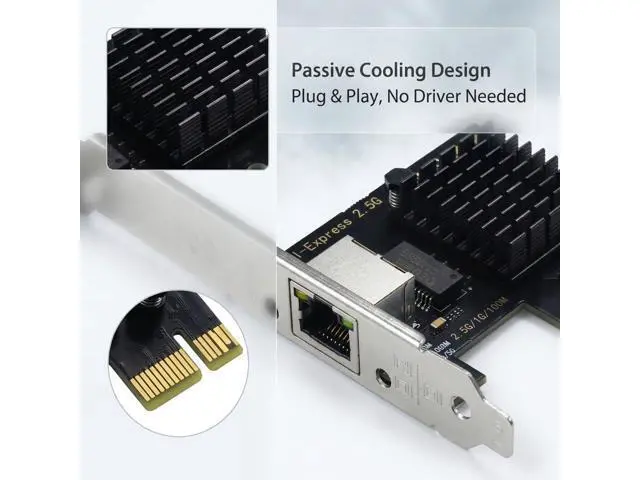 Alt view image 4 of 6 - 2.5Gb PCIe Network Card with Intel I226-V Chip, 2500M/1000M/100M Network Adapter NIC, PCIe 3.1 X1, PCI Express Gigabit Ethernet Card for Windows 10/11, Linux Kernel 5.16.18/RHEL8.6, VMware ESXi8.0