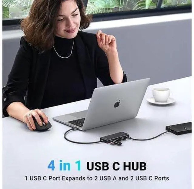 Alt view image 3 of 6 - UGREEN USB C Hub, 10Gbps 4 in 1 USB 3.2 Adapter with 2 USB-C & A 3.2, 4 Ports Splitter Extender for MacBook Pro/Air, iPad Pro, iPhone 15/15 Pro Max, Surface, PC, Laptops and More