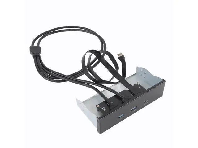 Alt view image 5 of 7 - 5.25 Inch Front Panel USB Hub, Internal USB Hub with 20Gbps USB3.2 Gen2 USB C and USB A Ports, USB Type E Key A 19 Pin Header, Optical Drive Extension Panel for PC