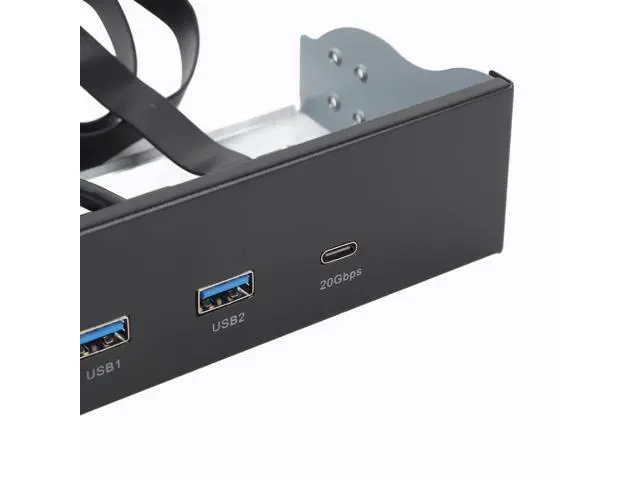 Alt view image 6 of 7 - 5.25 Inch Front Panel USB Hub, Internal USB Hub with 20Gbps USB3.2 Gen2 USB C and USB A Ports, USB Type E Key A 19 Pin Header, Optical Drive Extension Panel for PC