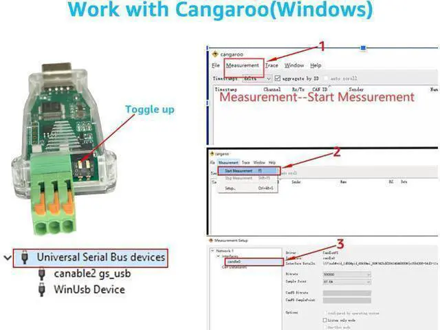 Alt view image 4 of 7 - DSD TECH SH-C31A USB to CAN Adapter with FD Support Based on Canable 2.0