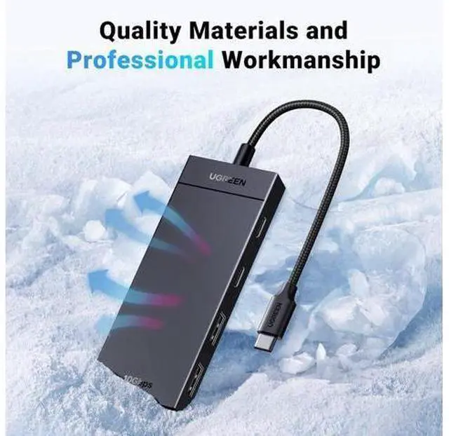 Alt view image 6 of 6 - UGREEN USB C Hub, 10Gbps 4 in 1 USB 3.2 Adapter with 2 USB-C & A 3.2, 4 Ports Splitter Extender for MacBook Pro/Air, iPad Pro, iPhone 15/15 Pro Max, Surface, PC, Laptops and More