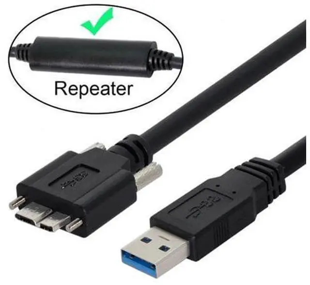 Main image of CY 8m USB 3.0 A Type Repeater Cable Male to Micro USB 3.0 B Male with Mount Panel Screws for Camera U3-106-8.0M