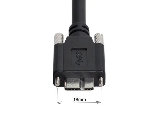 Alt view image 3 of 5 - CY 8m USB 3.0 A Type Repeater Cable Male to Micro USB 3.0 B Male with Mount Panel Screws for Camera U3-106-8.0M