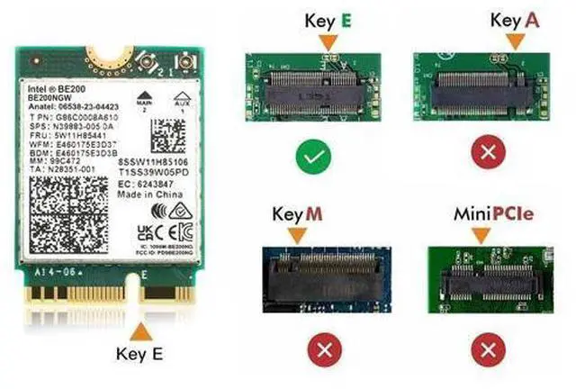 Alt view image 5 of 7 - New Wi-Fi 7 Intel BE200 Bluetooth 5.4 Wifi Card BE200NGW 2.4/ 5/ 6 GHz 5.8 Gbps For Windows 11 PC Laptop giyqxHw