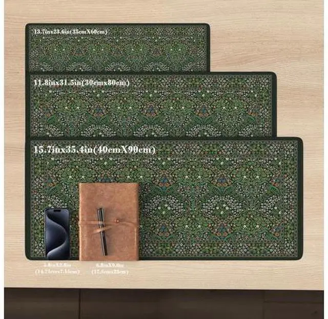 Alt view image 2 of 7 - Big Mouse Pad, Desk Pad Mat, Full Desk Large Mousepad, Anti-Slip Smooth Surface XXL Computer Pad with Stitched Edges for Home Office Organizer (Green)