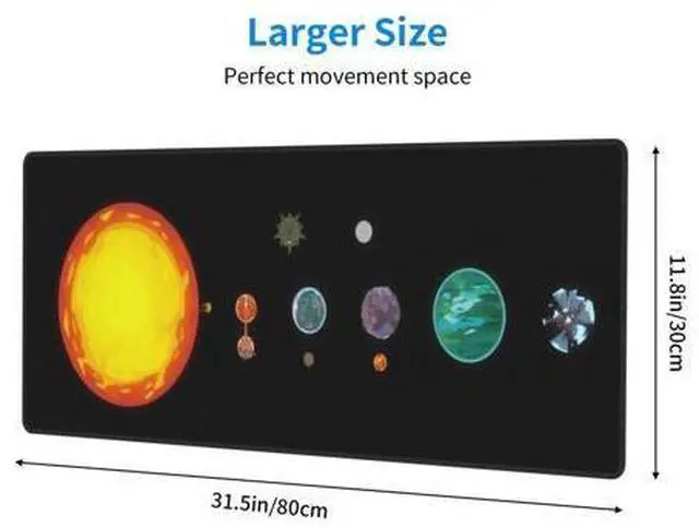 Alt view image 2 of 5 - Outer Wilds Large Gaming Mouse Pad, 31.5x11.8 inch Extended Desk Mat with Non-Slip Rubber Base for Home Office