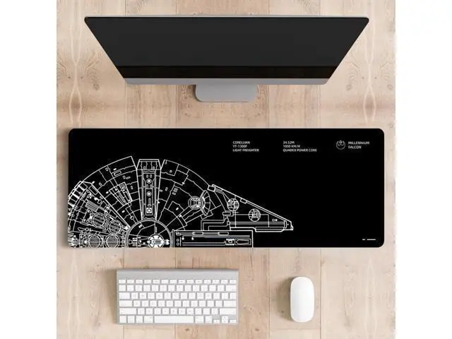 Alt view image 6 of 6 - Mousepad Desk Mat Gaming Large Keyboard Cute Office Desktop Computer Laptop Black XXL Long Giant Big Cool Modern Design Unique for Women Girls Men Boys Gamer Oversized Wide 30x12'' Mousepad