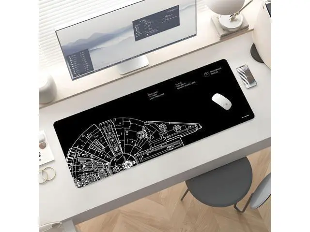 Alt view image 5 of 6 - Mousepad Desk Mat Gaming Large Keyboard Cute Office Desktop Computer Laptop Black XXL Long Giant Big Cool Modern Design Unique for Women Girls Men Boys Gamer Oversized Wide 30x12'' Mousepad