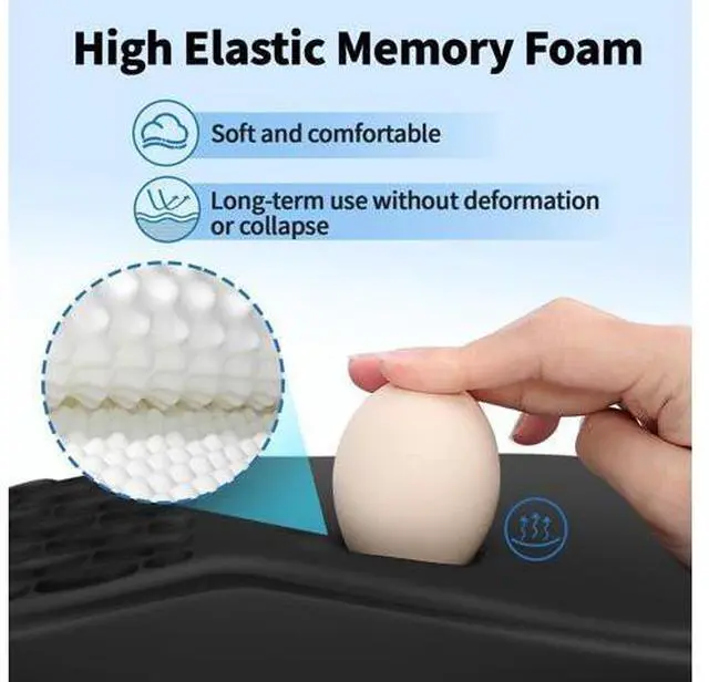 Alt view image 3 of 7 - Ergonomic Mouse Pad with Wrist Support - Gel Memory Foam Mouse Mat for Computer Keyboard & Laptop - Non-Slip Base, Pain Relief for Home Office & Gaming - Black