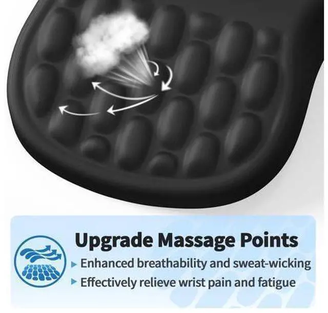 Alt view image 2 of 7 - Ergonomic Mouse Pad with Wrist Support - Gel Memory Foam Mouse Mat for Computer Keyboard & Laptop - Non-Slip Base, Pain Relief for Home Office & Gaming - Black