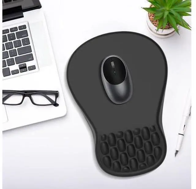 Alt view image 7 of 7 - Ergonomic Mouse Pad with Wrist Support - Gel Memory Foam Mouse Mat for Computer Keyboard & Laptop - Non-Slip Base, Pain Relief for Home Office & Gaming - Black