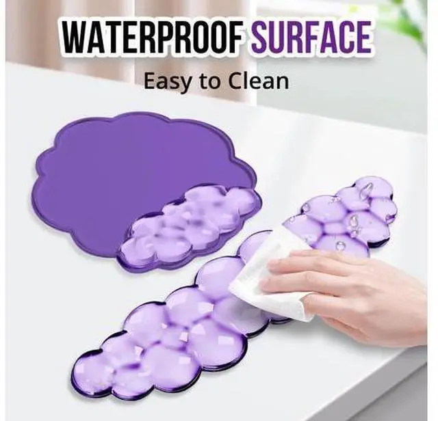 Alt view image 4 of 7 - Keyboard Wrist Rest Set Ergonomic Cloud Wrist Rest Keyboard and Mouse Pad, Non-Slip Desk Accessories for Office and HomePurple