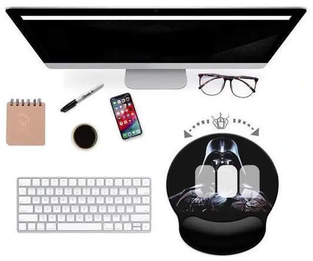 Alt view image 7 of 7 - Black Mouse Pad with Wrist Rest,Non-Slip Rubber Base for Comfortable Gaming Mousepad - Ergonomic Mouse Pad with Wrist Support Suitable for Laptop Desktop and Work, Office Desk Accessory