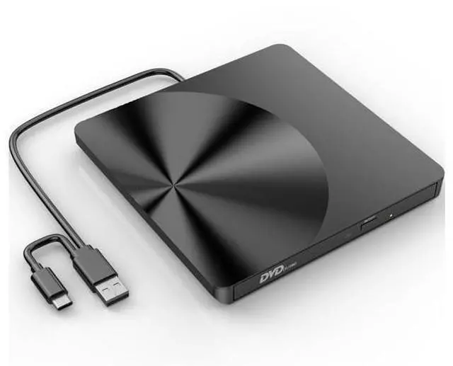 Main image of Portable External CD/DVD Drive, USB 3.0 & USB C CD Burner +/-RW RW Burner CD ROM Reader Writer Disk Duplicator Optical Drive for Laptop Desktop PC Windows 11/10/8/7 Apple Mac Pro MacBook Mac Linux