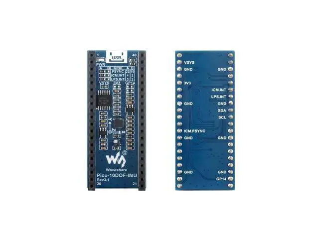 Alt view image 5 of 6 - 10-DOF IMU Sensor Module for Pi Pico onboard ICM20948 and LPS22HB chip