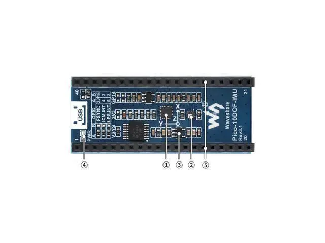 Alt view image 6 of 6 - 10-DOF IMU Sensor Module for Pi Pico onboard ICM20948 and LPS22HB chip