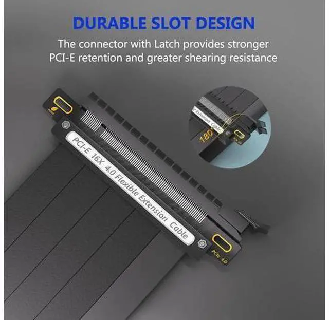 Alt view image 3 of 6 - PCIe 4.0 x16 Riser Cable Graphics Card Extension Cord High Speed 64G Flexible PCI Express Gen 4 GPU ITX PC Connector for Desktop