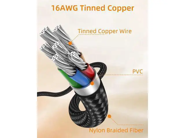 Alt view image 6 of 7 - 16AWG PCIE 5.0 GPU Power Extension Cable,12VHPWR 16 Pin(12+4) GPU Male to 2 X 8Pin PCIE Female Splitter Power Sleeved Cable for 16Pin(12+4) GPU,RTX 40/50 Series Graphics Cards(0.3M/0.98FT)
