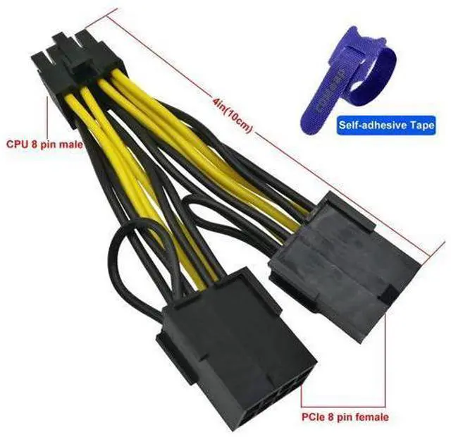 Alt view image 4 of 5 - Graphics Card Power Cable 030-0571-000 CPU 8 Pin Male to Dual PCIe 8 Pin Female Adapter for Tesla K80/M40/M60/P40/P100 4 inches (2-Pack) (10cm)