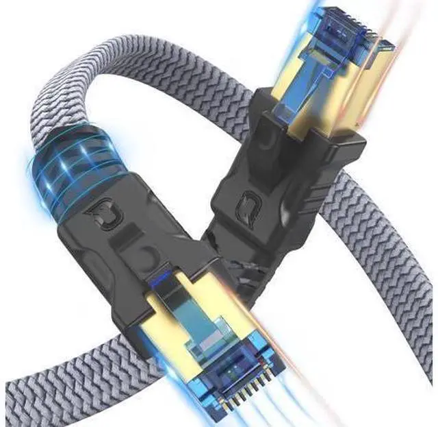 Main image of Cat 8 Ethernet Cable 50 ft, Fastest Cat8 Internet Network Cable High Speed 2000Mhz 40Gbps S/FTP RJ45 Cables for Gaming/PS4/5/Cat 9 Network, Braided Heavy Duty LAN Cable Shielded in Wall/Indoor&Outdoor