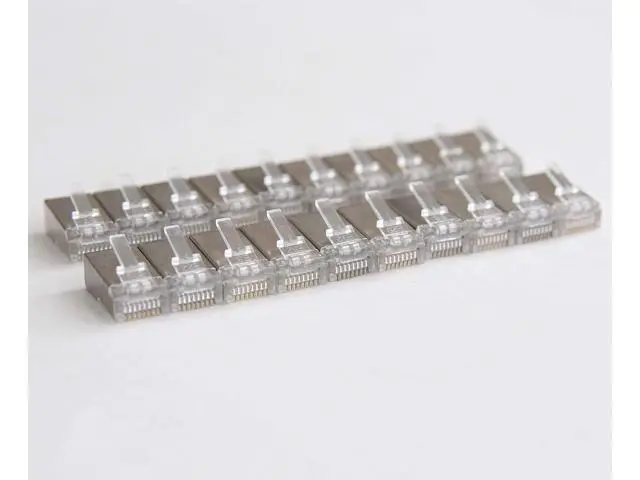 Main image of Shielded rj45 cat6 cat 6a connectors Gold Plated Cat6 Pass Through Connectors 23awg Cat6 Shielded Cat6/Cat6a Modular Plugs Ethernet Ends (60 PCS)
