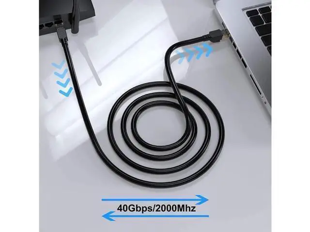 Alt view image 3 of 7 - Cat 8 Ethernet Cable 50 ft Shielded 26AWG Lastest 40Gbps 2000Mhz SFTP Patch Cord Heavy Duty High Speed Cat8 LAN Network RJ45 Cable- in Wall Outdoor Weatherproof Rated for Router Modem Gaming