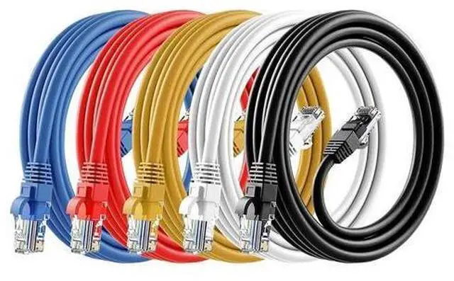Main image of Cat6 Ethernet Cable - 6ft (1.8M) 5-Pack Multi-Color, Cat6 RJ45, LAN, 24AWG UTP, Network, Patch, Internet Cable - (6 feet, 5 Pack)