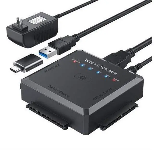 Main image of Hard Drive Reader Ultra Recovery Converter, SATA IDE to USB 3.0 Adapter for 2.5" 3.5" HDD/SSD, USB to SATA/IDE One Touch Clone with 12V Power Adapter