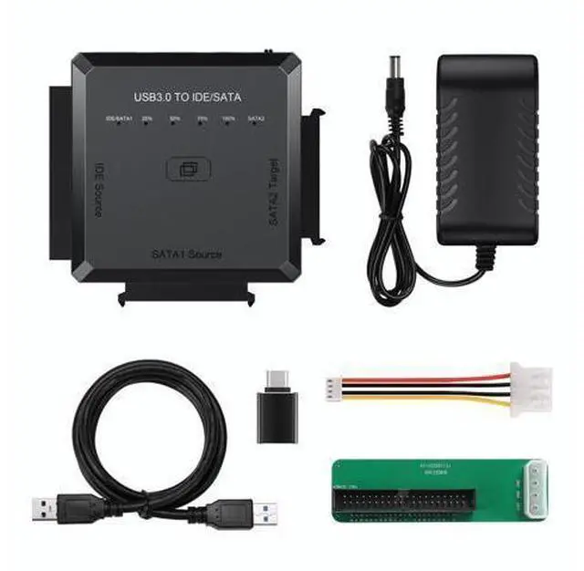 Alt view image 7 of 7 - Hard Drive Reader Ultra Recovery Converter, SATA IDE to USB 3.0 Adapter for 2.5" 3.5" HDD/SSD, USB to SATA/IDE One Touch Clone with 12V Power Adapter