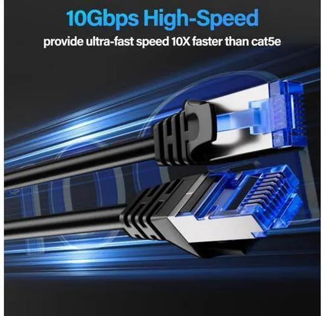 Main image of Cat6A Ethernet Cable Shielded 10Gbps 100 ft, Slim Shielded (F/UTP) Ethernet Cable Cat 6, Flexible 28AWG Bare Copper Cat6 Cable, Space-saving Cat 6a Network Cable for Server, Data Center, Black