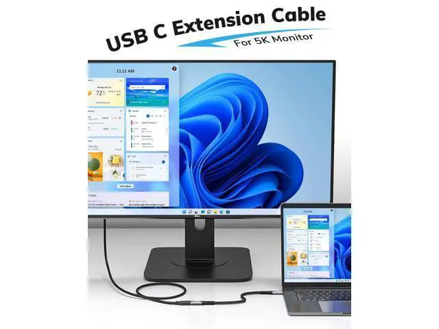 Alt view image 4 of 7 - USB C Extension Cable 10FT - 10Gbps Data Transfer, 100W Fast Charging, 4K Video Support, Compatible with MacBook Air M2 Pro, iPad Pro, iPhone 16 Series, and More