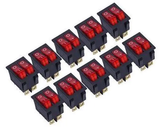 Main image of ELECALL 15A250V 20A125V KCD8-212N Red Button Rocker Switch 6 Pin Rocker Power Switch Double Rocker Switch 10pcs/lot