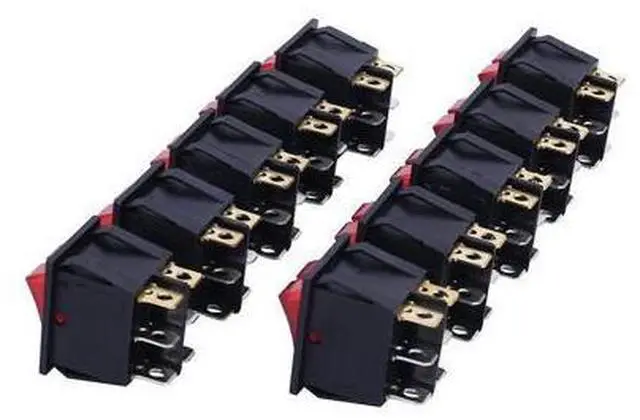 Alt view image 4 of 5 - ELECALL 15A250V 20A125V KCD8-212N Red Button Rocker Switch 6 Pin Rocker Power Switch Double Rocker Switch 10pcs/lot