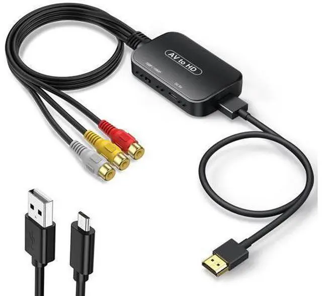 Main image of RCA to HDMI Adapter,AV Converter,RCA Female to HDMI Converter Composite Audio Video Converter for PS1, PS2, PS3, STB, Xbox, VHS, VCR,Black-Ray DVD Players(Cable Included)