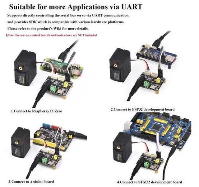 Alt view image 4 of 5 - Wonrabai 2PCS Serial Bus Servo Driver Board, Integrates Servo Power Supply and Control Circuit, for ST/SC Series Serial Bus Servos, Supports 253 ST/SC Series Serial Bus Servos at The Same Time