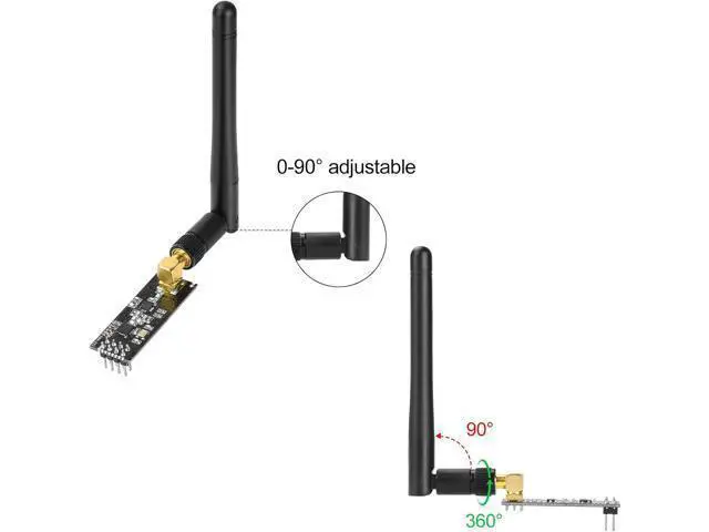 Alt view image 2 of 7 - 3PCS NRF24L01+PA+LNA Module with SMA 2.4 GHz 1100m+3PCS nrf24 8 Pin Socket Breakout Adapters Compatible
