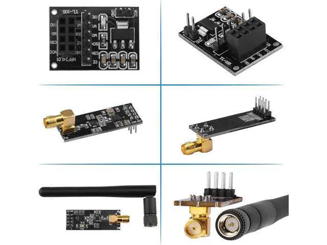 Alt view image 4 of 7 - 3PCS NRF24L01+PA+LNA Module with SMA 2.4 GHz 1100m+3PCS nrf24 8 Pin Socket Breakout Adapters Compatible