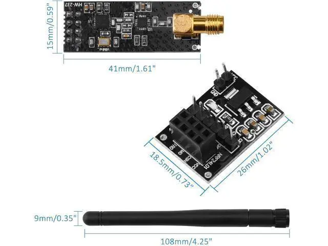 Alt view image 5 of 7 - 3PCS NRF24L01+PA+LNA Module with SMA 2.4 GHz 1100m+3PCS nrf24 8 Pin Socket Breakout Adapters Compatible