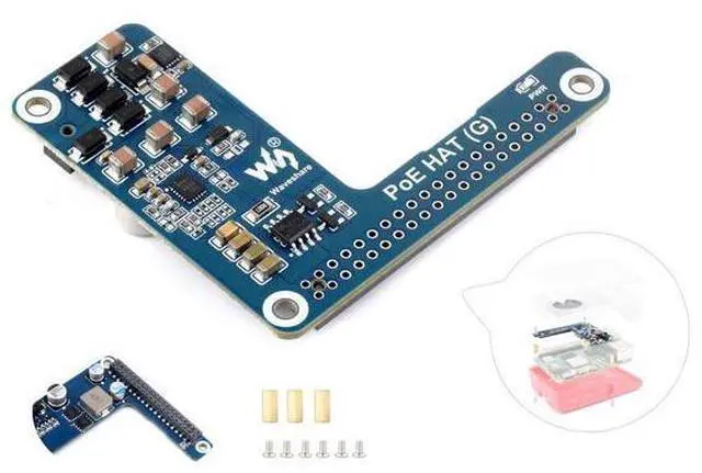 Main image of Pi5 PoE HAT Board Compatible with Raspberry Pi 5/Compute Module 5, Power Over Ethernet HAT,Offer Network Connection and Power Supply to Pi 5/CM 5 in One Cable, 5V 5A